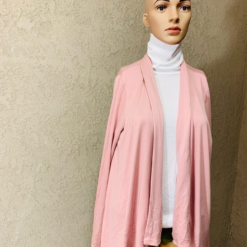 NWT Gibson Look Open Light Mauve Cardigan Size L - Picture 4 of 8